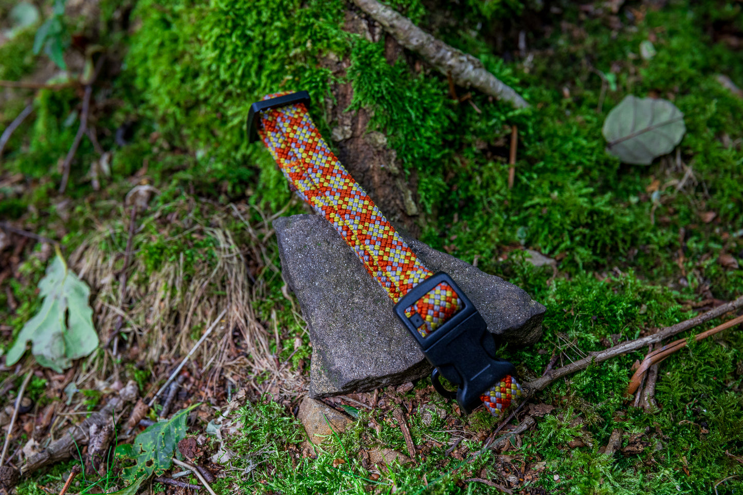 Dark Orange Retired Climbing Rope Dog Collar