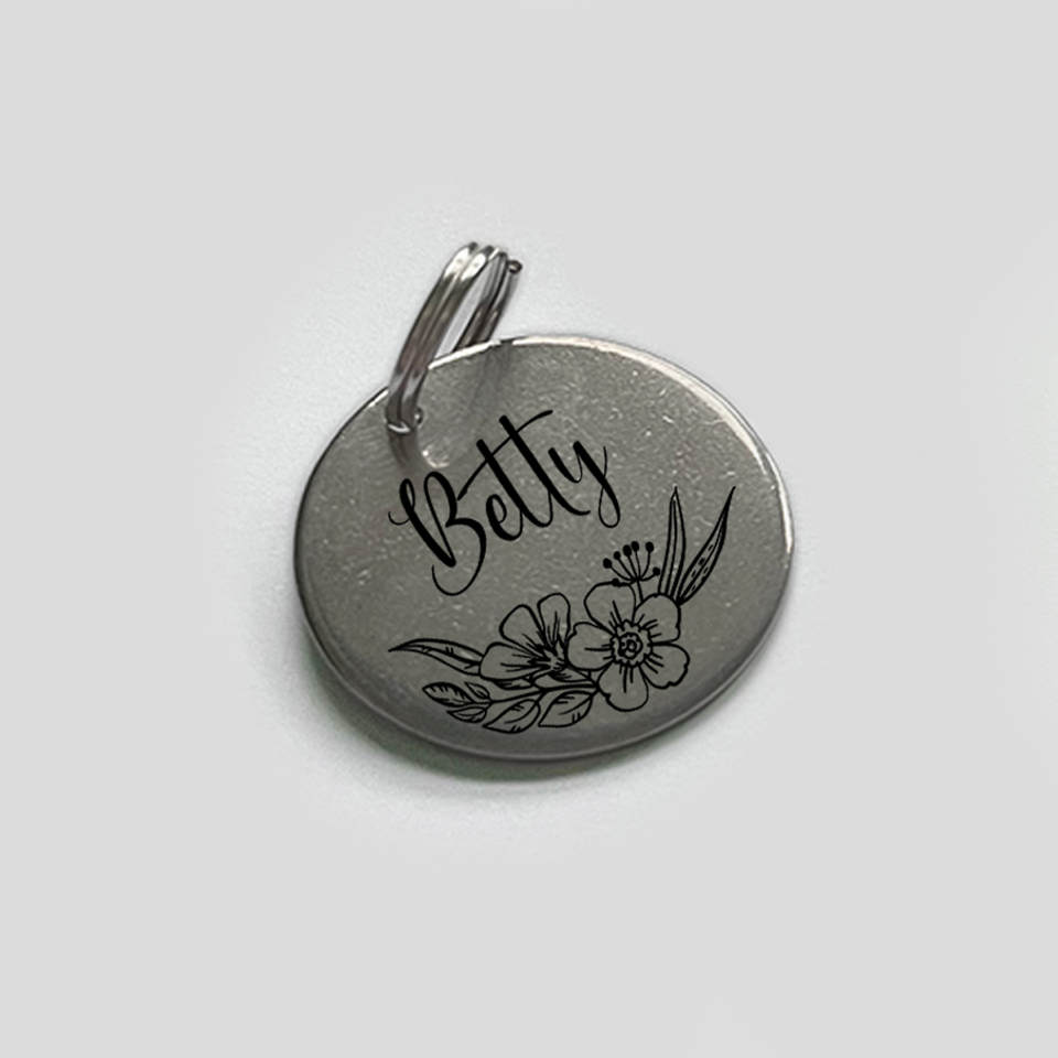 Floral Design Dog Tag