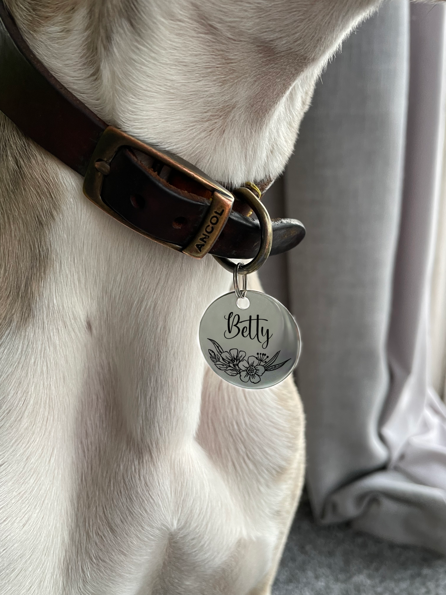 Floral Design Dog Tag