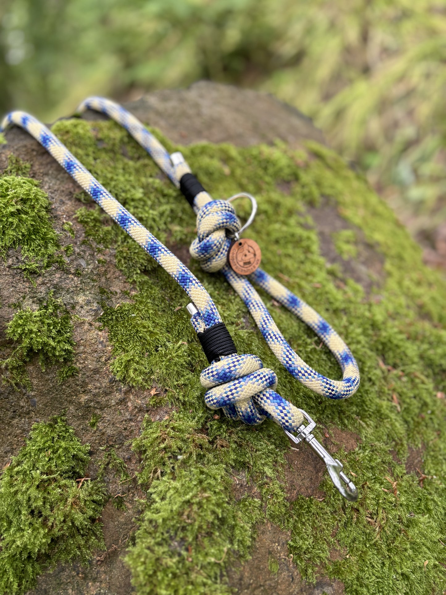 Yellow & Blue, Retired Climbing Rope Dog Lead