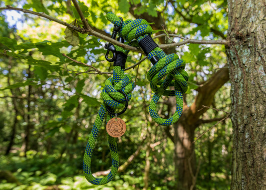 Green & Blue, Mammut® Retired Climbing Rope Dog Lead