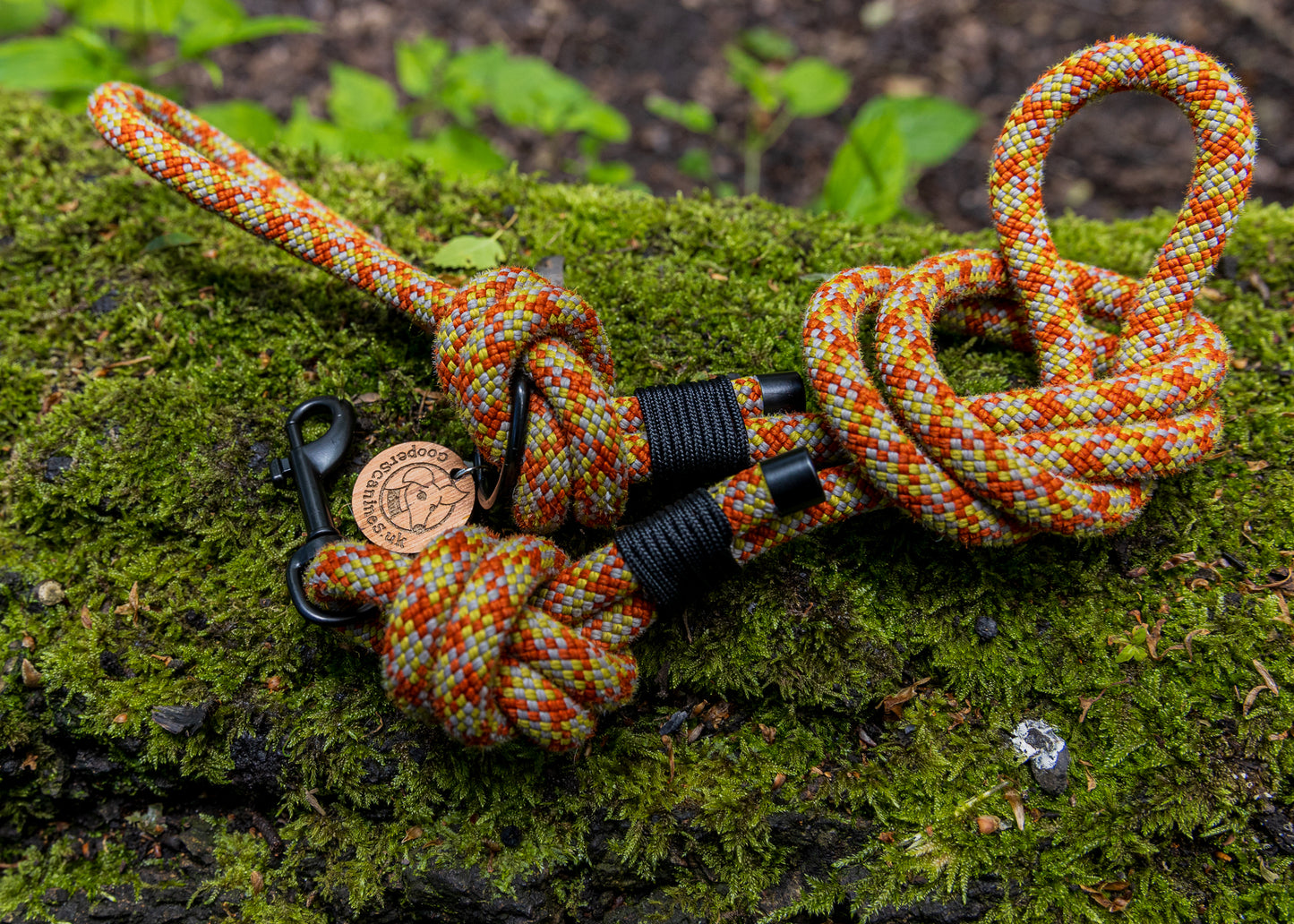 Dark Orange, Retired Climbing Rope Dog Lead