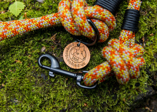 Dark Orange, Retired Climbing Rope Dog Lead